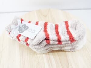 Cozy Hub Women's Sock Size 9-11 White Gray Striped Cozy Crew Socks‎ 3 Prs
